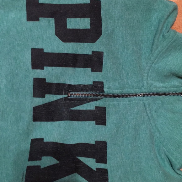 Light Green Quarter-Zip PINK Sweatshirt size small - Picture 5 of 5